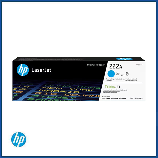 HP 222A Cyan Original LaserJet Toner Cartridge – W2221A