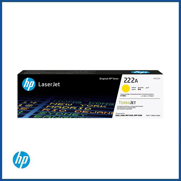 HP 222A Yellow Original LaserJet Toner Cartridge &ndash; W2222A